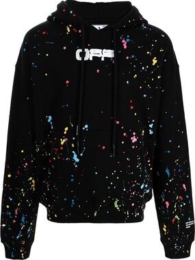Boys Off White Marais Splatter Hoodie with arrow logo